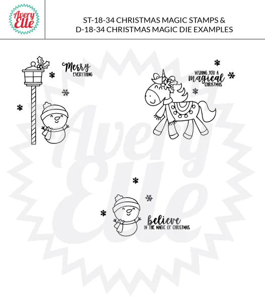 Hovedbilde Avery Elle Christmas Magic Clear Stamps