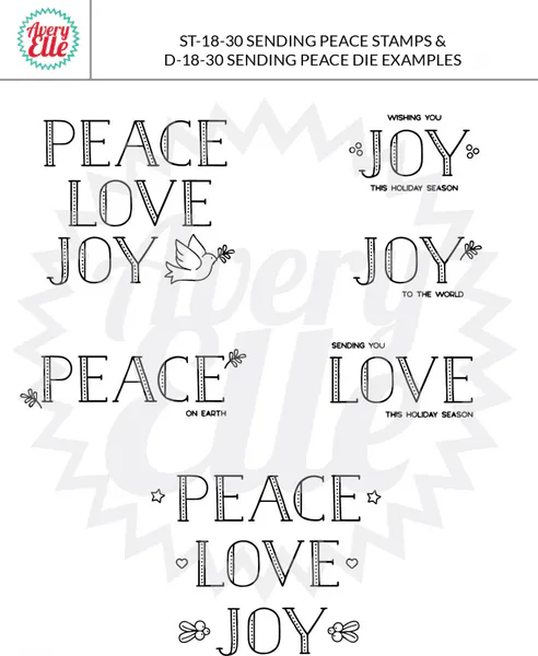 Hovedbilde Avery Elle Sending Peace Clear Stamps