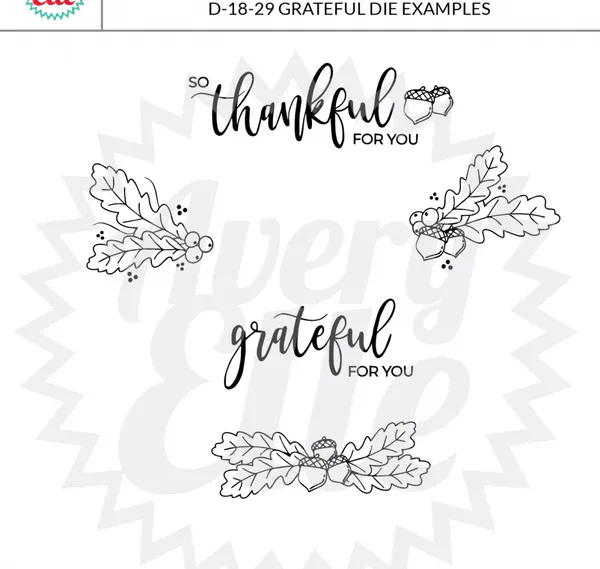 Hovedbilde Avery Elle Grateful Stamp & Die Set