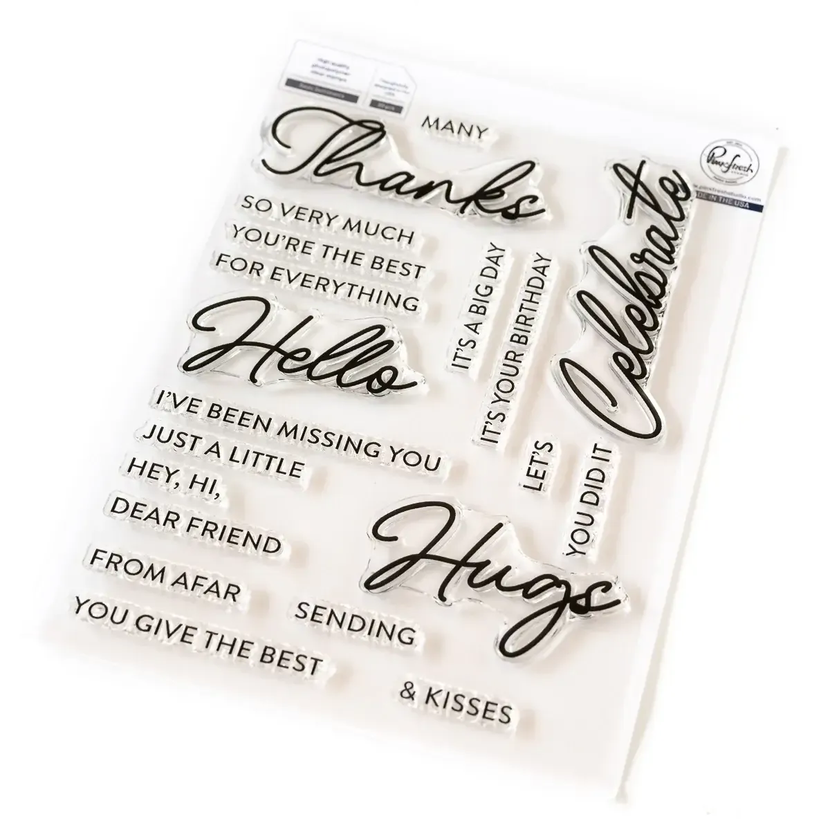 Pinkfresh Studio Basic Sentiments stamp set