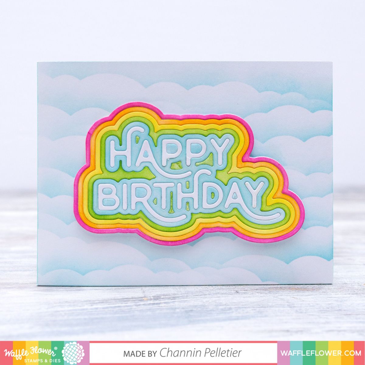 Waffle Flower Rainbow Birthday Die
