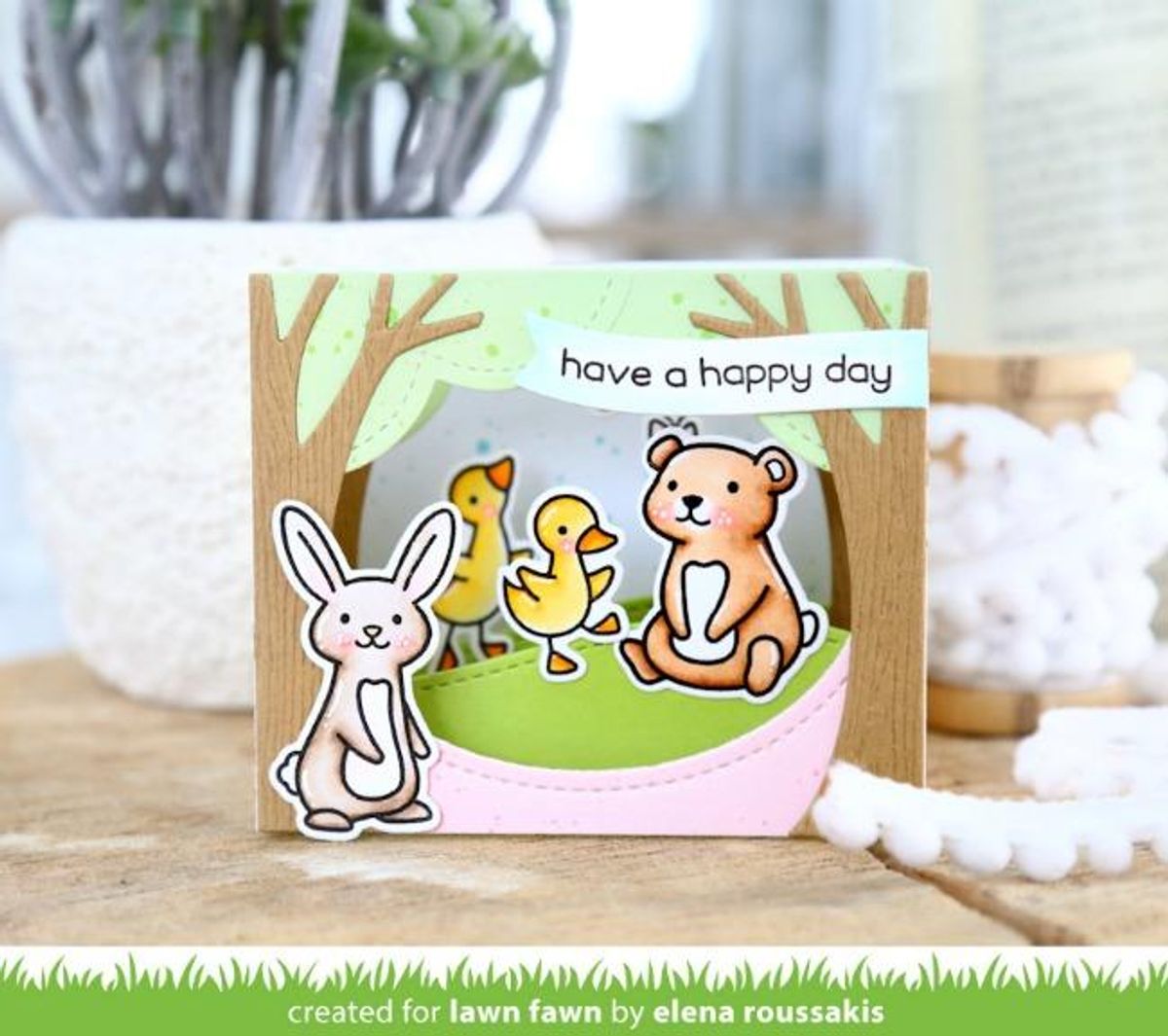Lawn Fawn Shadow Box Card Park Add-On Dies