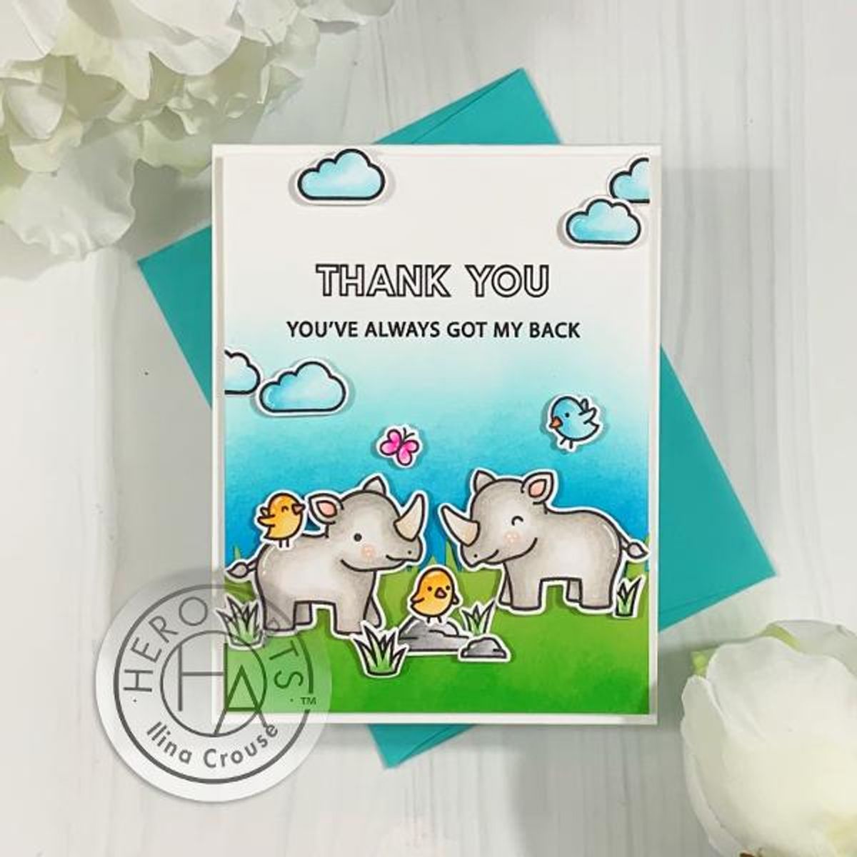 Hero Arts + Lawn Fawn Big Thanks stamp set