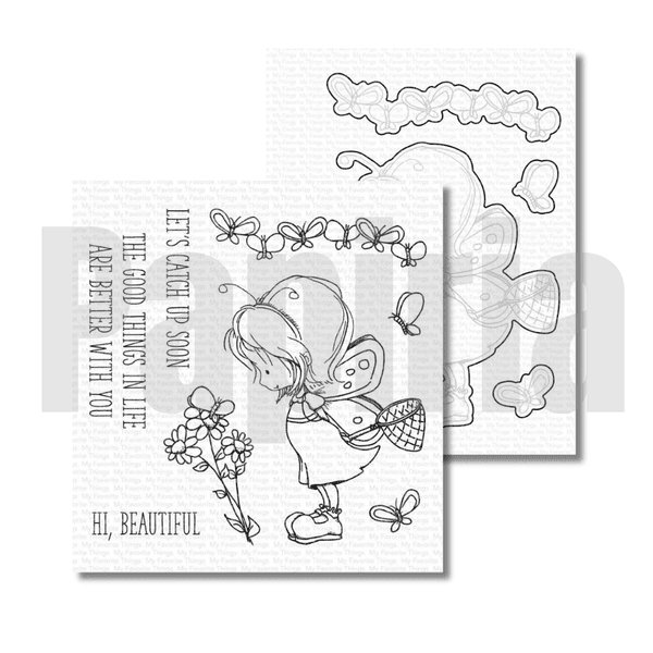 Hovedbilde MFT Flutterby Friends stamp and die set