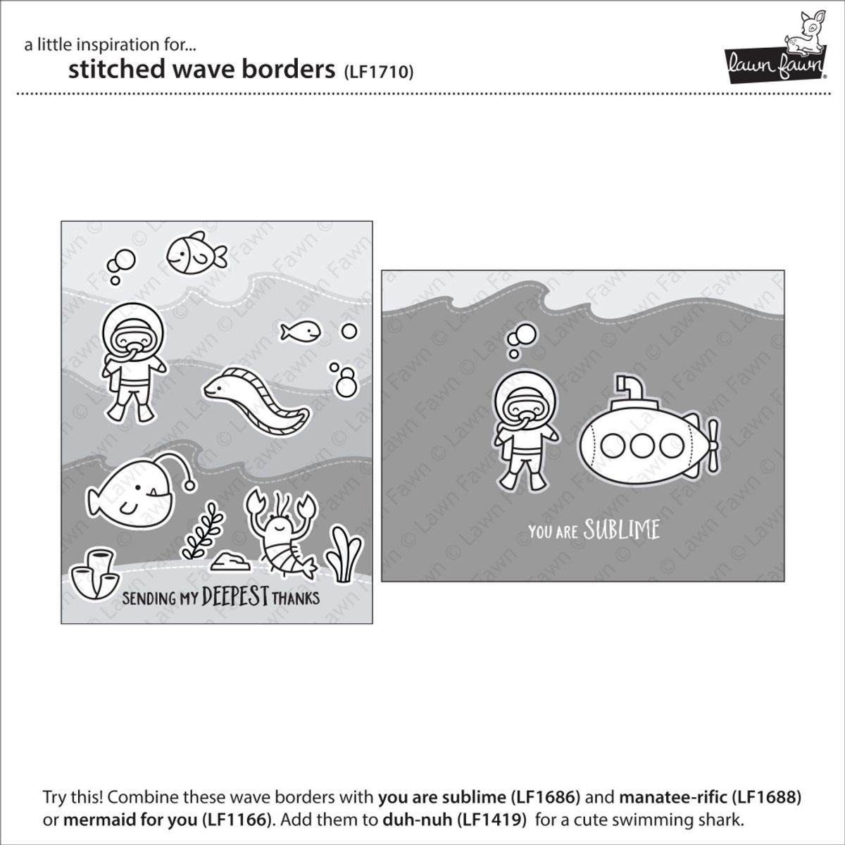 Lawn Fawn Stitched Wave Borders Dies