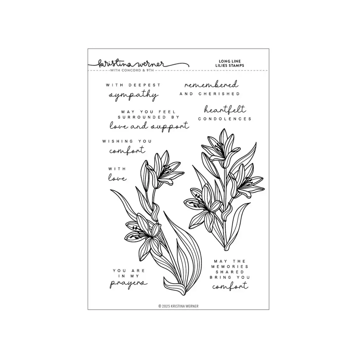 Kristina Werner Long Line Lilies Stamp Set
