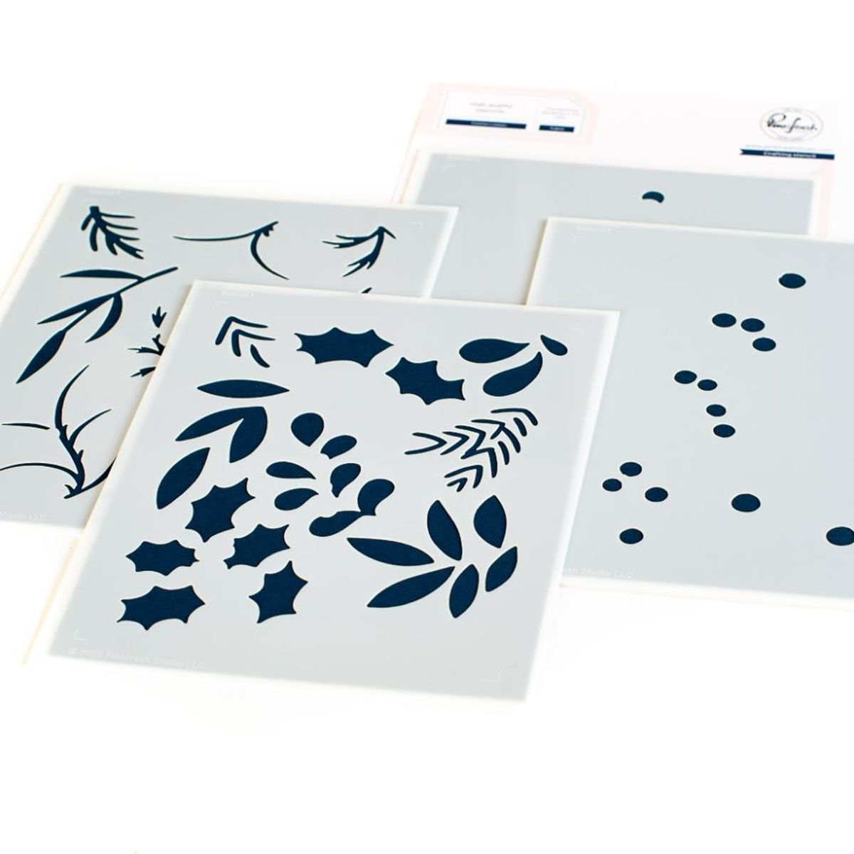 Pinkfresh Studio Festive Leaves stencils & die