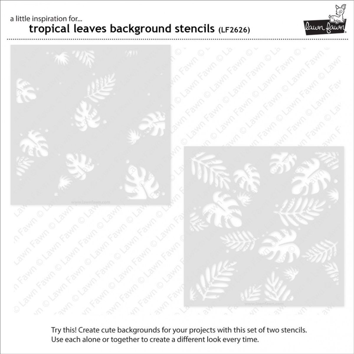 Lawn Fawn Tropical Leaves Background Stencils