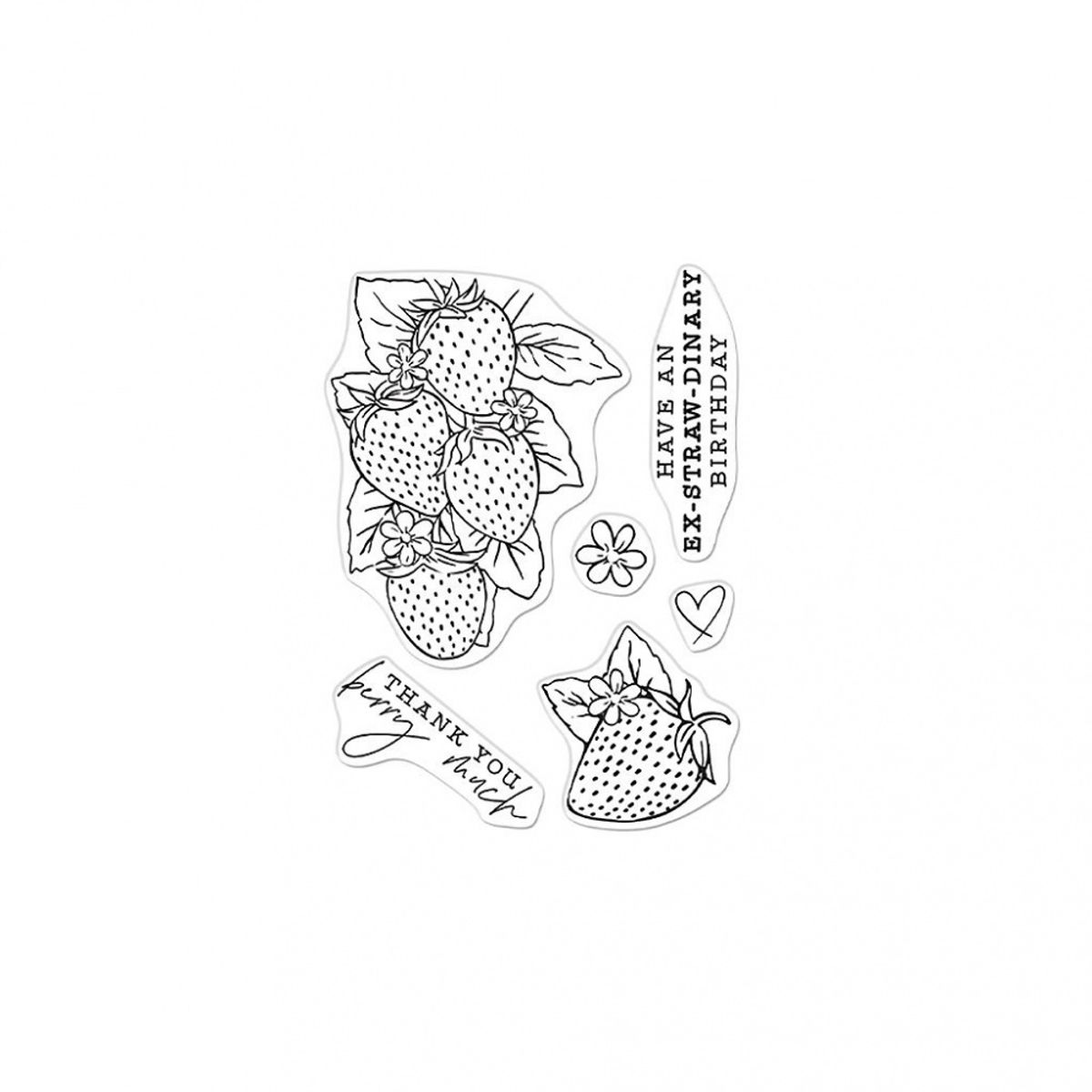 Hero Florals Strawberries Line Art