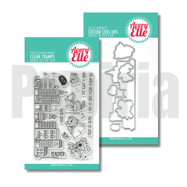 Hovedbilde Avery Elle Superheroes Stamp & Die Set
