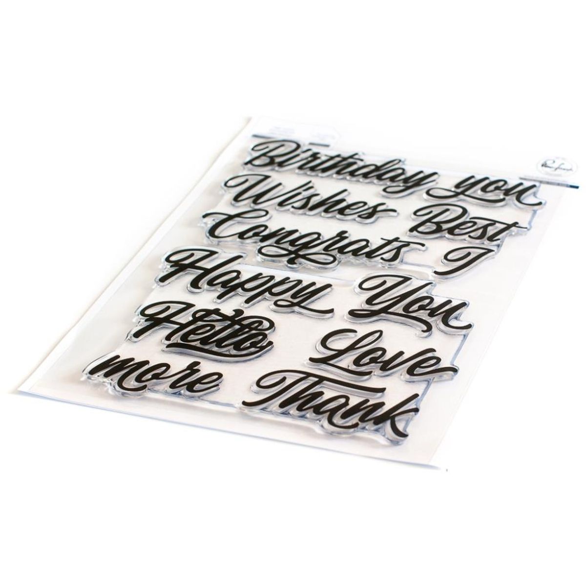 Pinkfresh Studio Brushed Sentiments stencil set