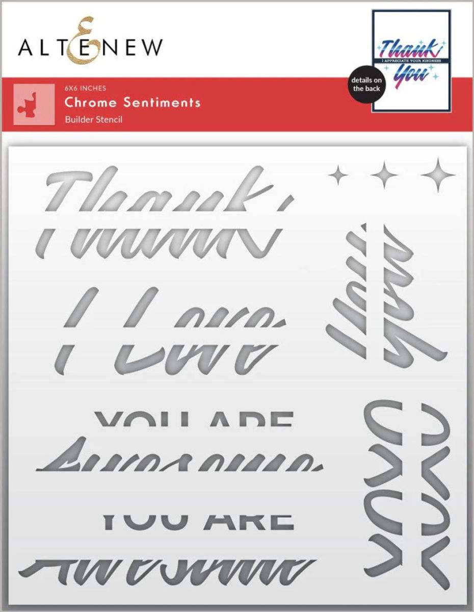 Altenew Chrome Sentiments Stencil