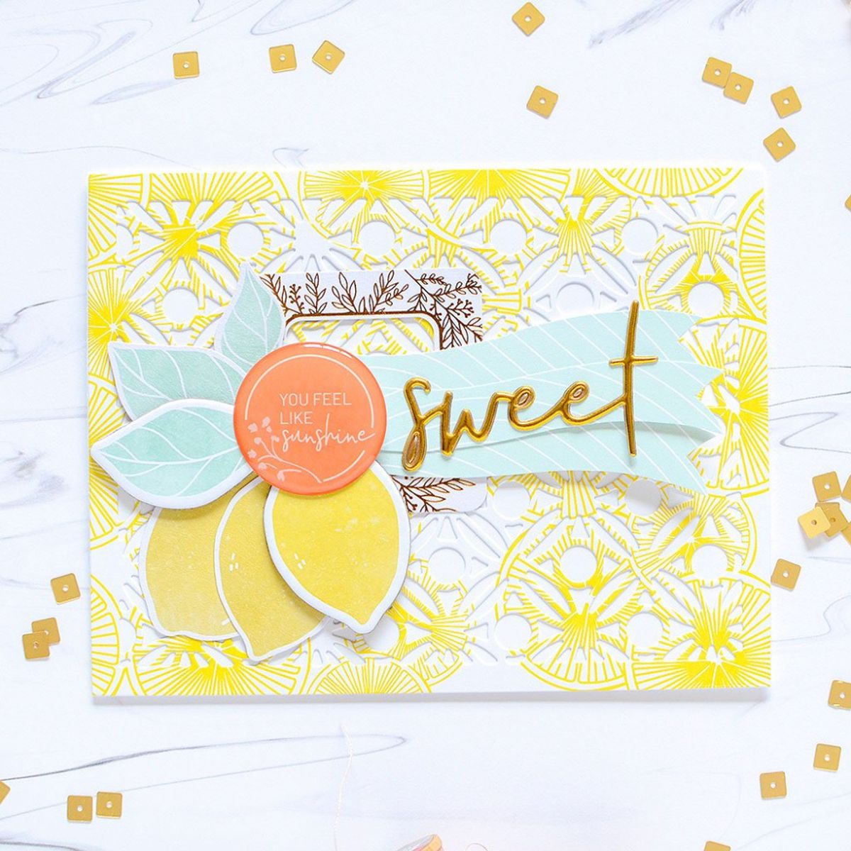 Pinkfresh Studio Geo Leaf Background die