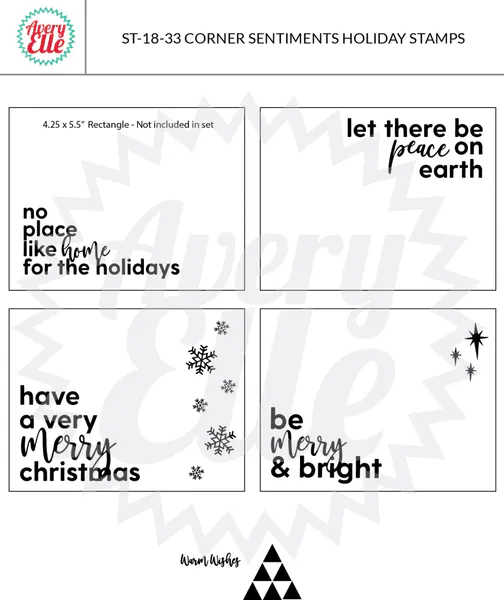 Hovedbilde Avery Elle Corner Sentiments Holiday Clear Stamps