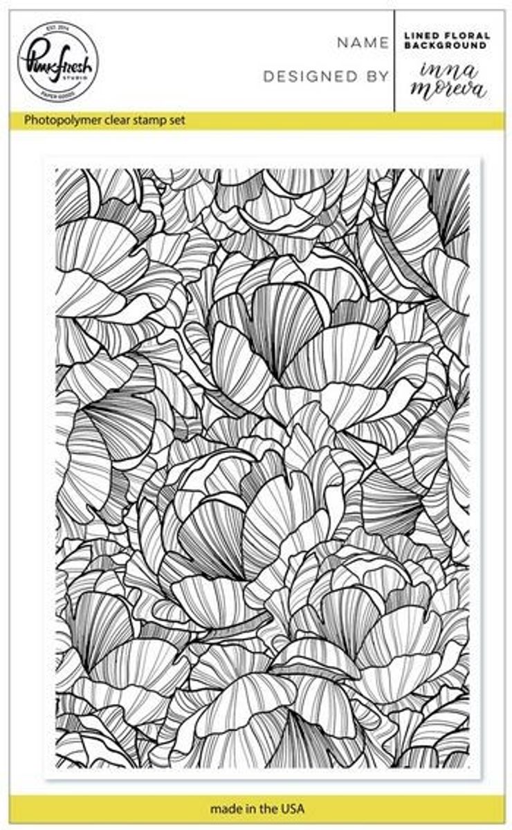 Pinkfresh Studio Lined Floral Background stamp set