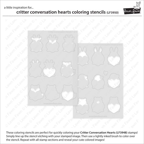 Hovedbilde Lawn Fawn Critter Conversation Hearts Coloring ...