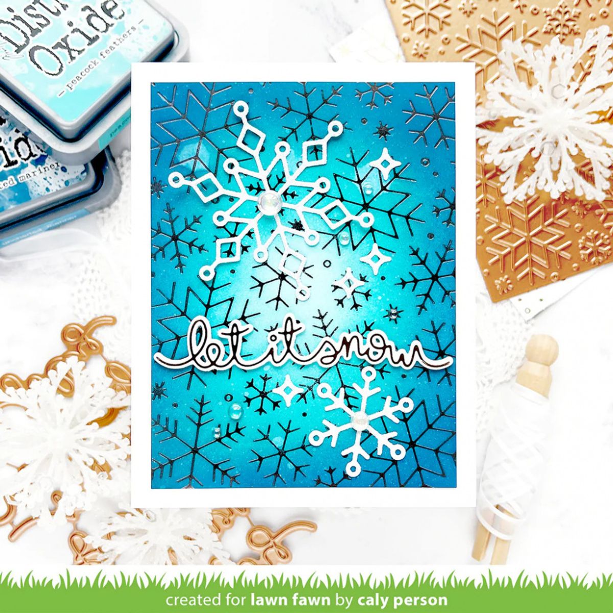 Lawn Fawn Snowflake Background Hot Foil Plate