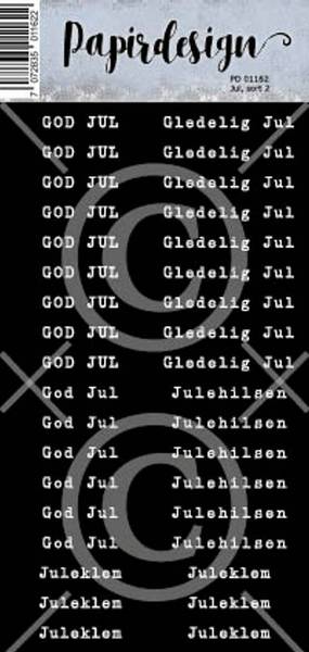 Hovedbilde Papirdesign Jul sort 2 klistremerker