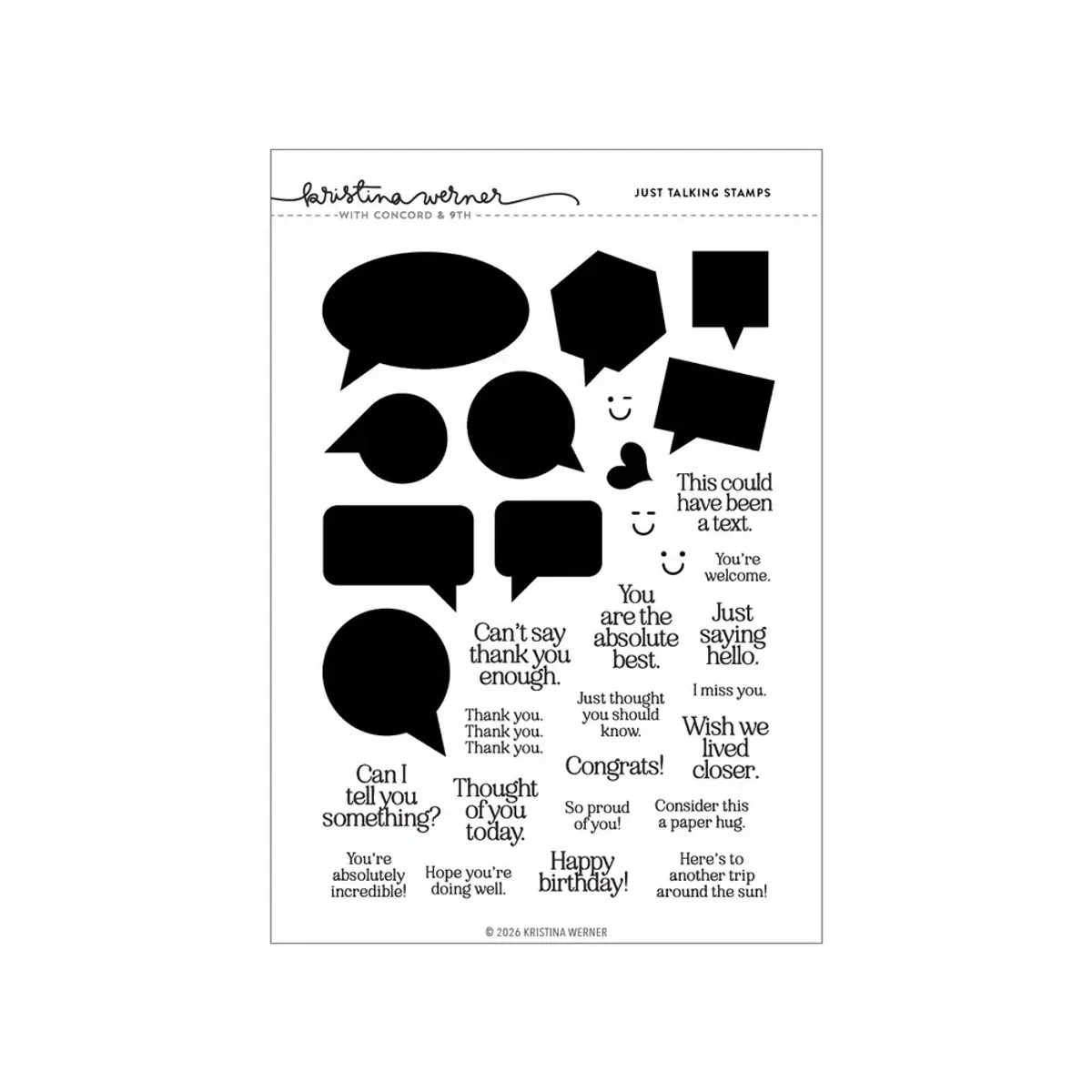 Kristina Werner Just Talking Stencil Pack