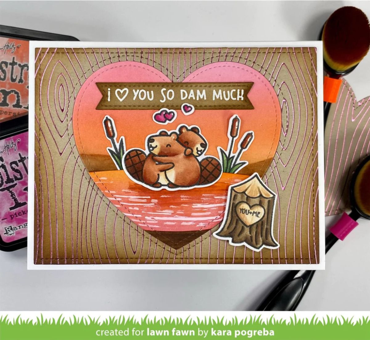 Lawn Fawn Woodgrain Background Hot Foil Plate