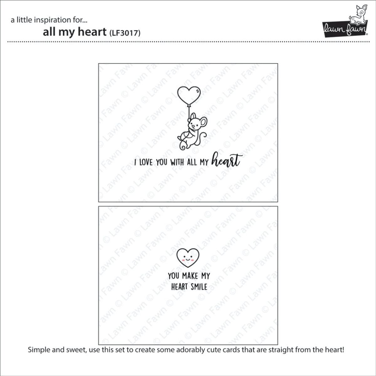 Lawn Fawn All My Heart Stamp Set