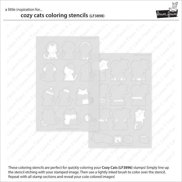 Hovedbilde Lawn Fawn Cozy Cats Coloring Stencils