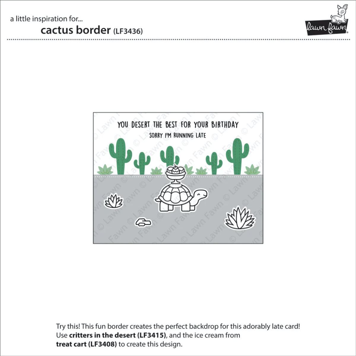 Lawn Fawn Cactus Border Dies