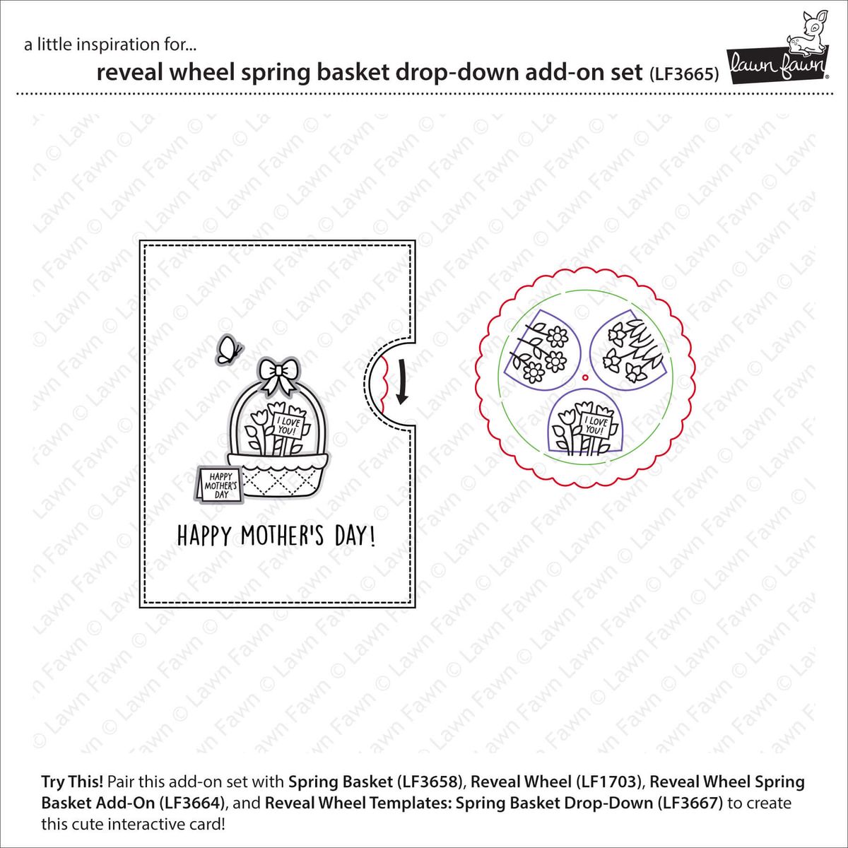 Lawn Fawn Reveal Wheel Templates: Spring Basket Drop-Down