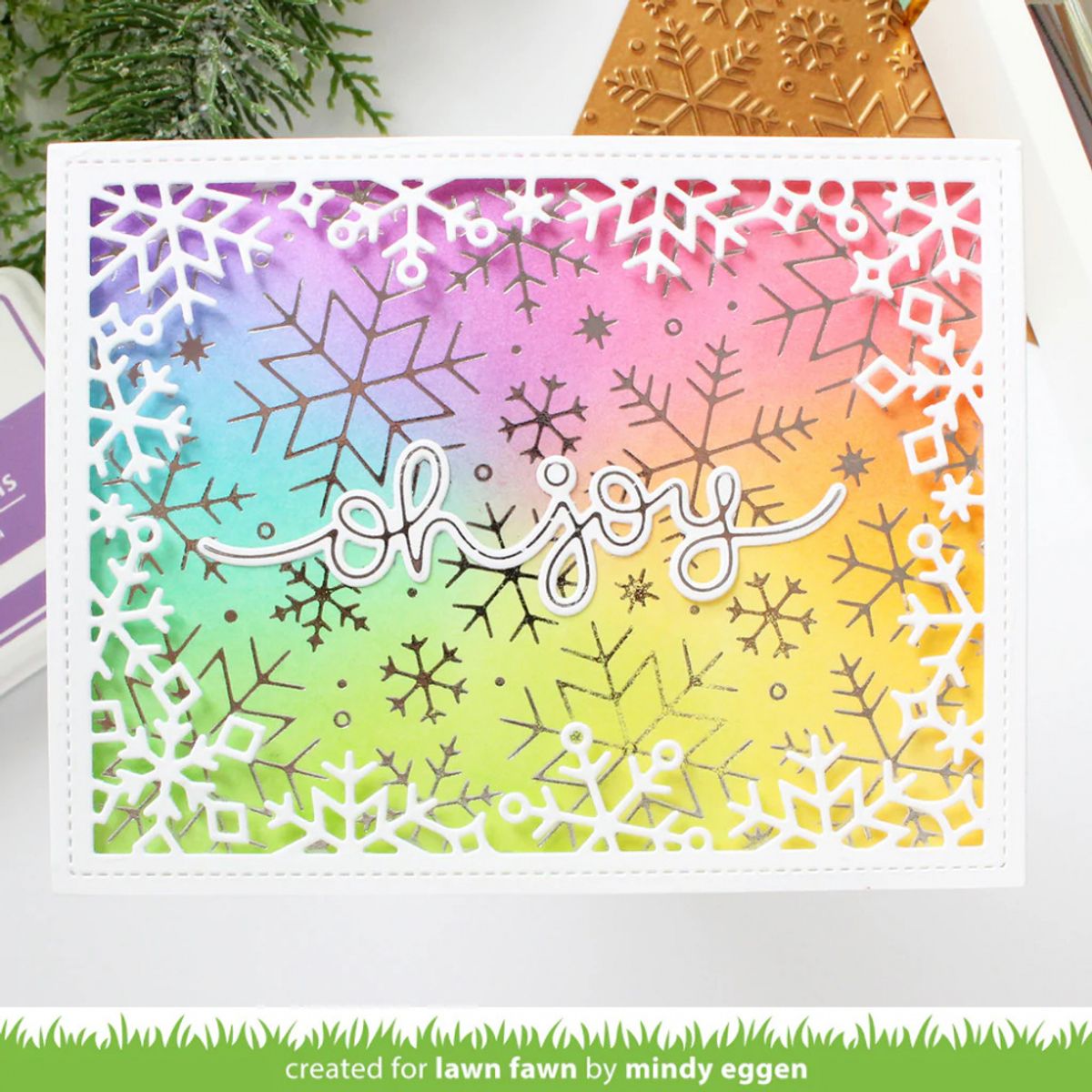 Lawn Fawn Snowflake Background Hot Foil Plate