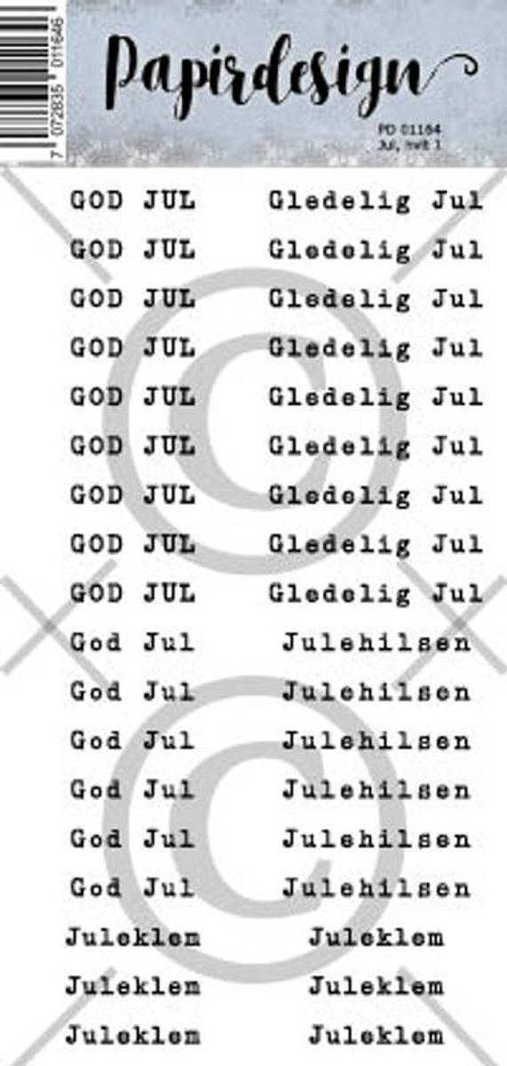 Papirdesign Jul hvit 1 klistremerker