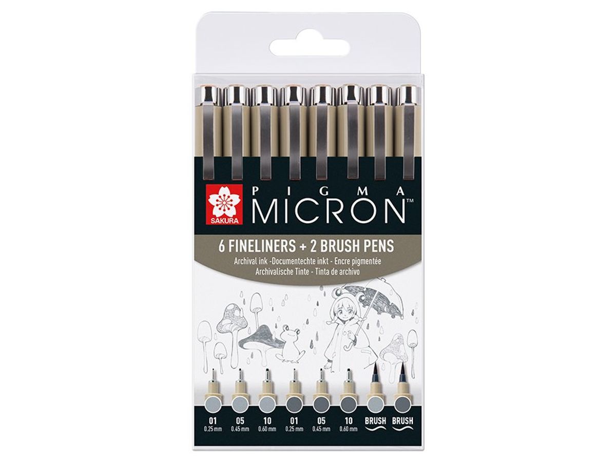 Sakura Pigma Micron Gray 6+2