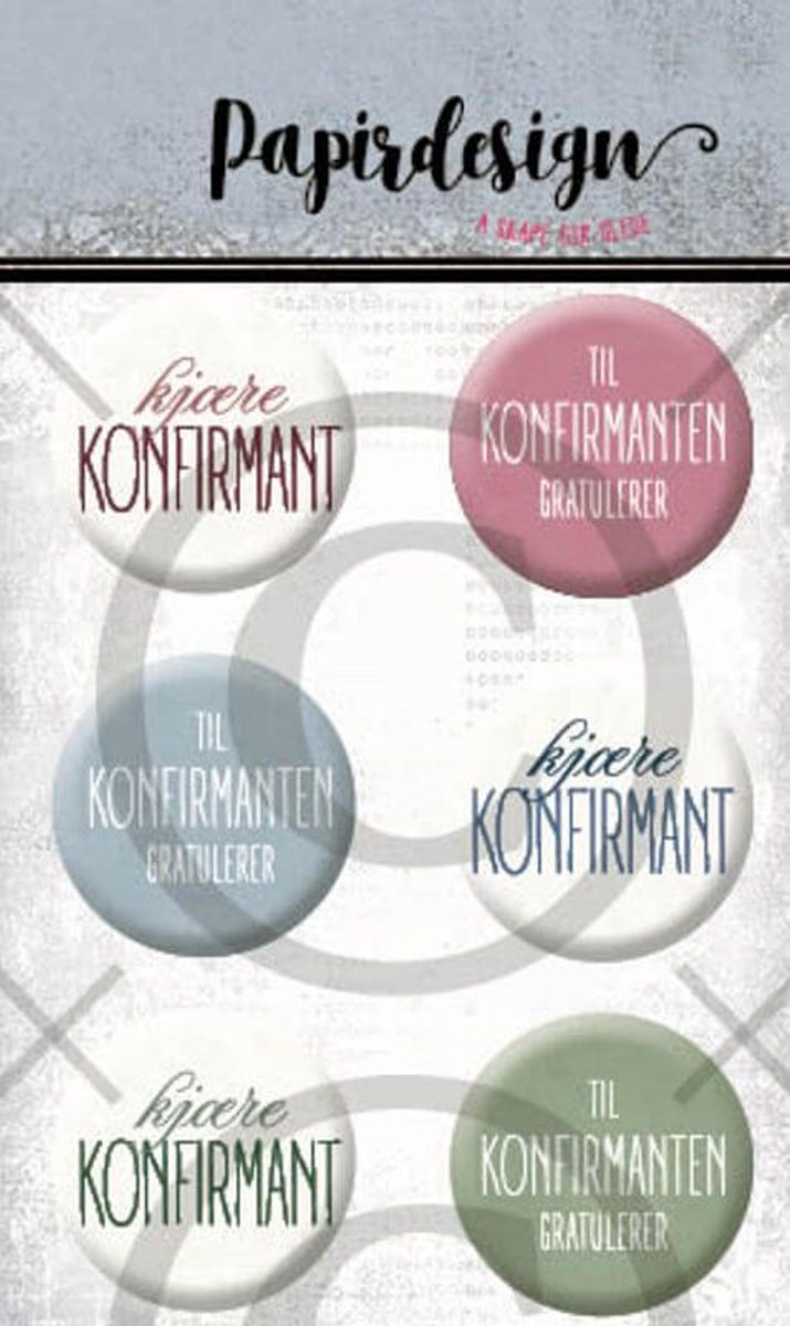 Papirdesign Konfirmant Buttons