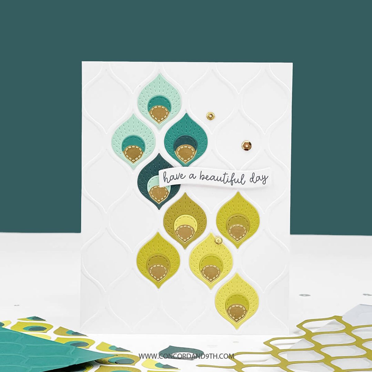 Concord & 9th Patterned Peacock Embossing Folder