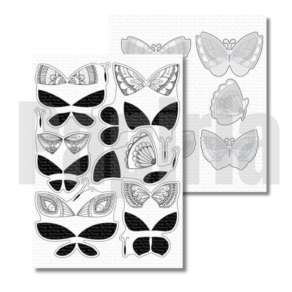 MFT Brilliant Butterflies stamp and die set