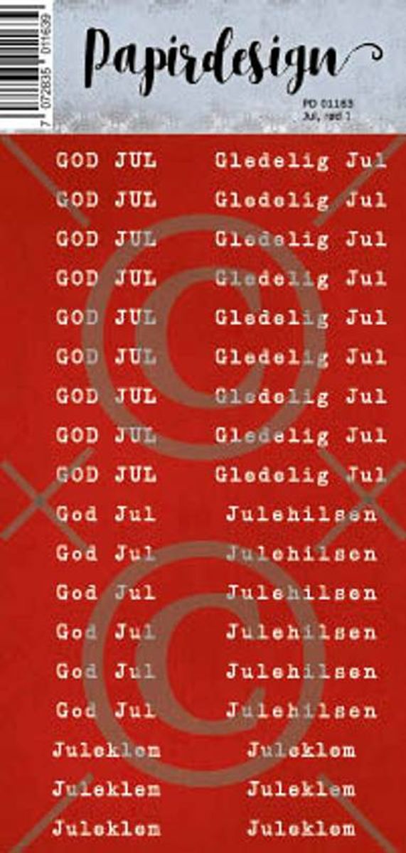 Papirdesign Jul rød 1 klistremerker