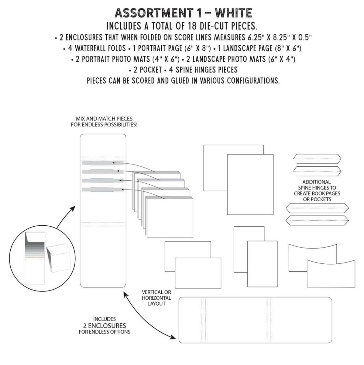 Create-an-Album Inserts Assortment 1 - White