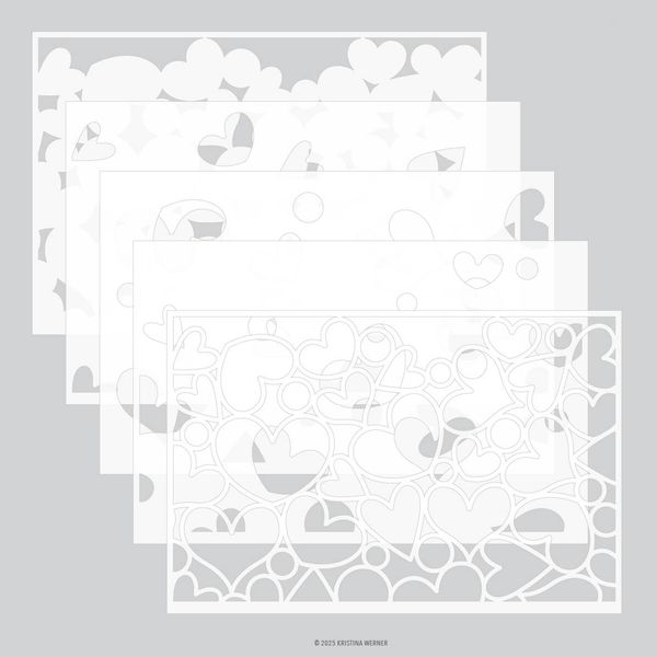 Hovedbilde Kristina Werner Jumble of Hearts Stencil Pack