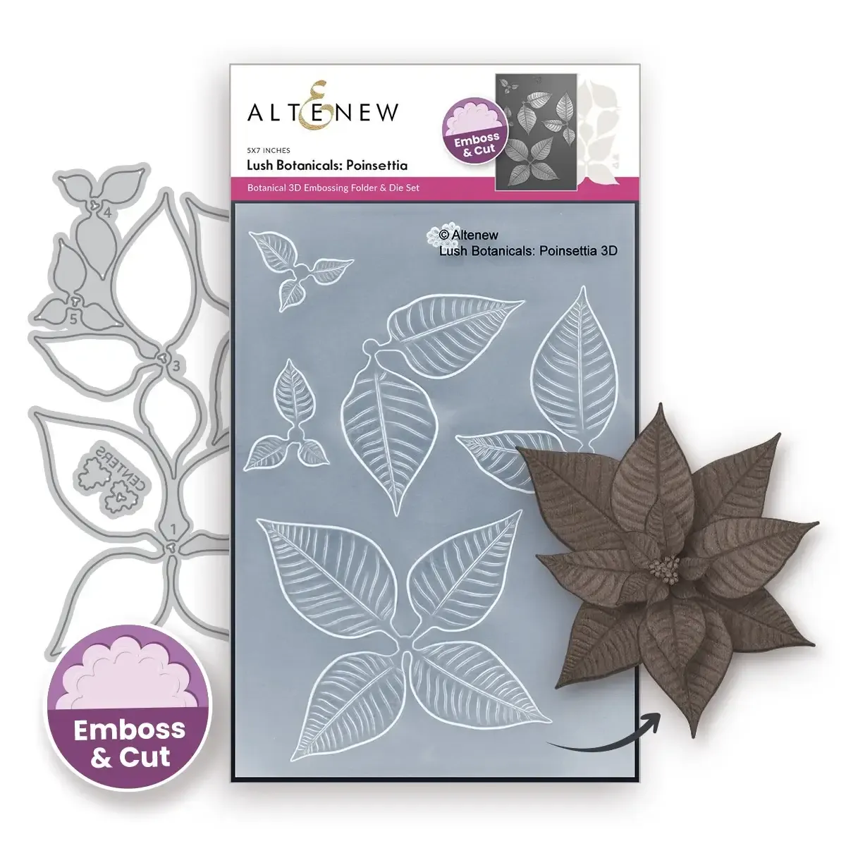 Lush Botanicals: Poinsettia 3D Embossing Folder & Die Set