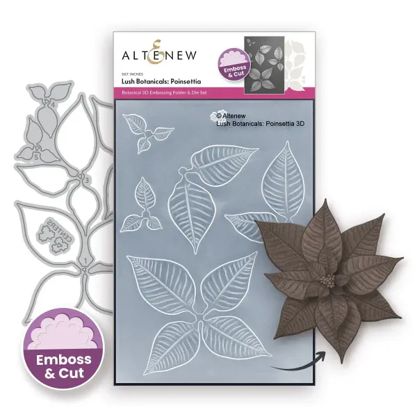 Hovedbilde Lush Botanicals: Poinsettia 3D Embossing Folder & ...