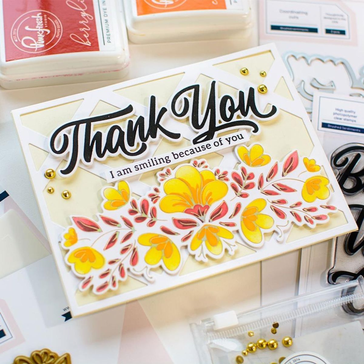Pinkfresh Studio Brushed Sentiments stamp set