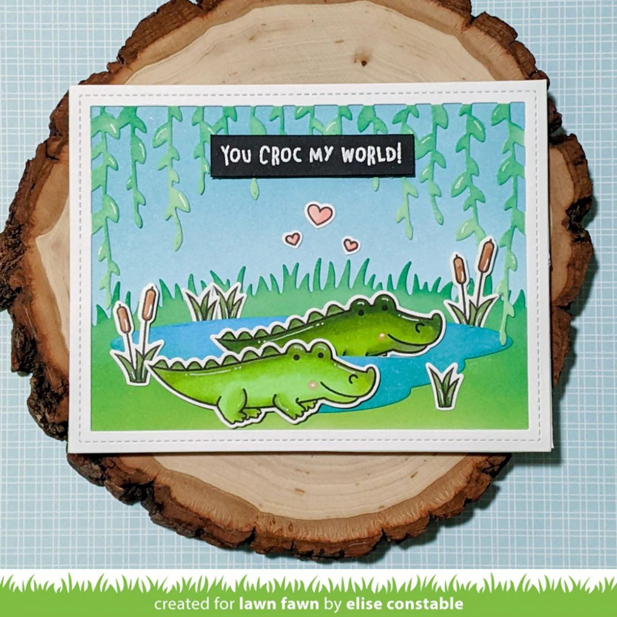 Lawn Fawn Croc My World Stamp Set