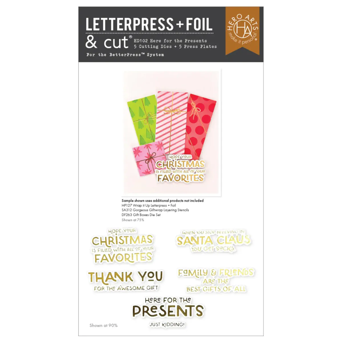Hero Arts Best Gift Ever Letterpress + Foil & Cut