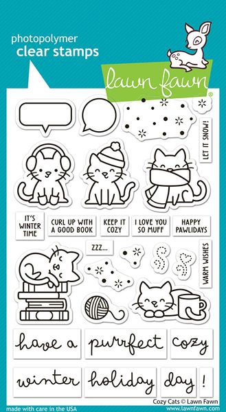 Hovedbilde Lawn Fawn Cozy Cats Stamp Set