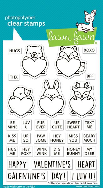Hovedbilde Lawn Fawn Critter Conversation Hearts Stamp Set